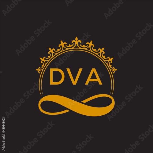 Initial DVA Letter Linked Logo for business and company identity. Modern DVA Letter Logo Vector Template with modern trendy golden logo.
