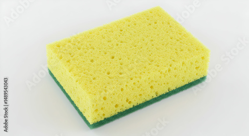 Cleaning sponge yellow and green