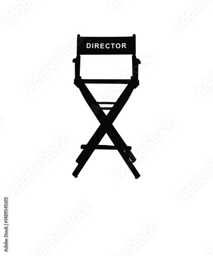 Tall Movie Director Chair Silhouette Front View