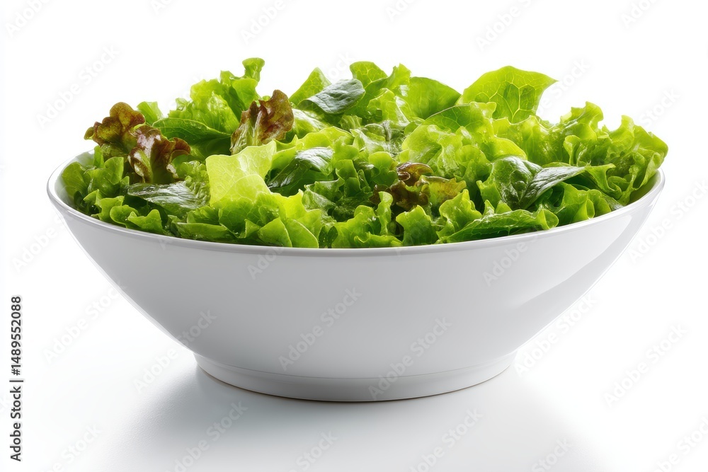 A sleek salad bowl with modern design, isolated on bright white background A sleek salad bowl with modern design, isolated on bright white background