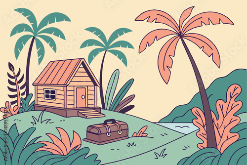 109 lush green forest landscape, wooden walkway bridge, overgrown foliage, mystical atmosphere, serene pond, tranquil scene, natural lighting, detailed textures, cinematic composition