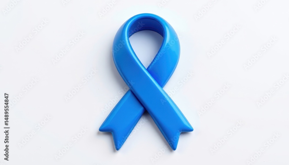 a vibrant, glossy blue ribbon, rendered in a playful cartoon plastic style, stands out against the stark white background, symbolizing peace and harmony. a vibrant, glossy blue ribbon, rendered in a playful cartoon plastic style, stands out against the stark white background, symbolizing peace and harmony.
