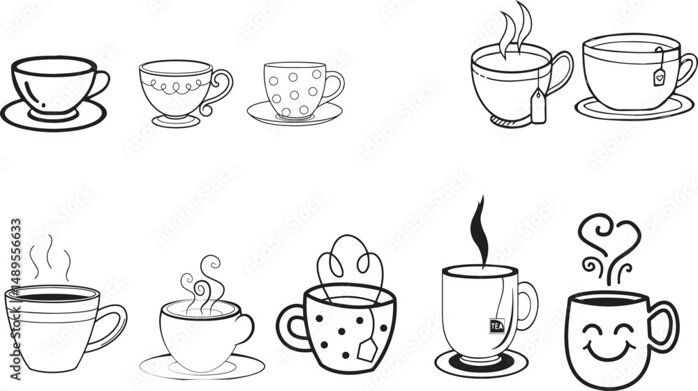 Obraz premium set of coffee cups