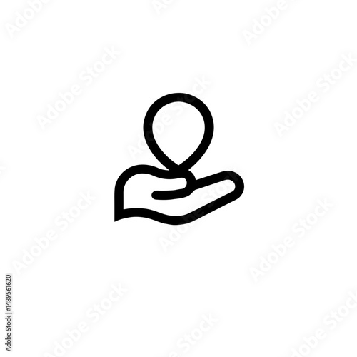 Simple online multiplayer gaming icon with hand gesture, digital concept