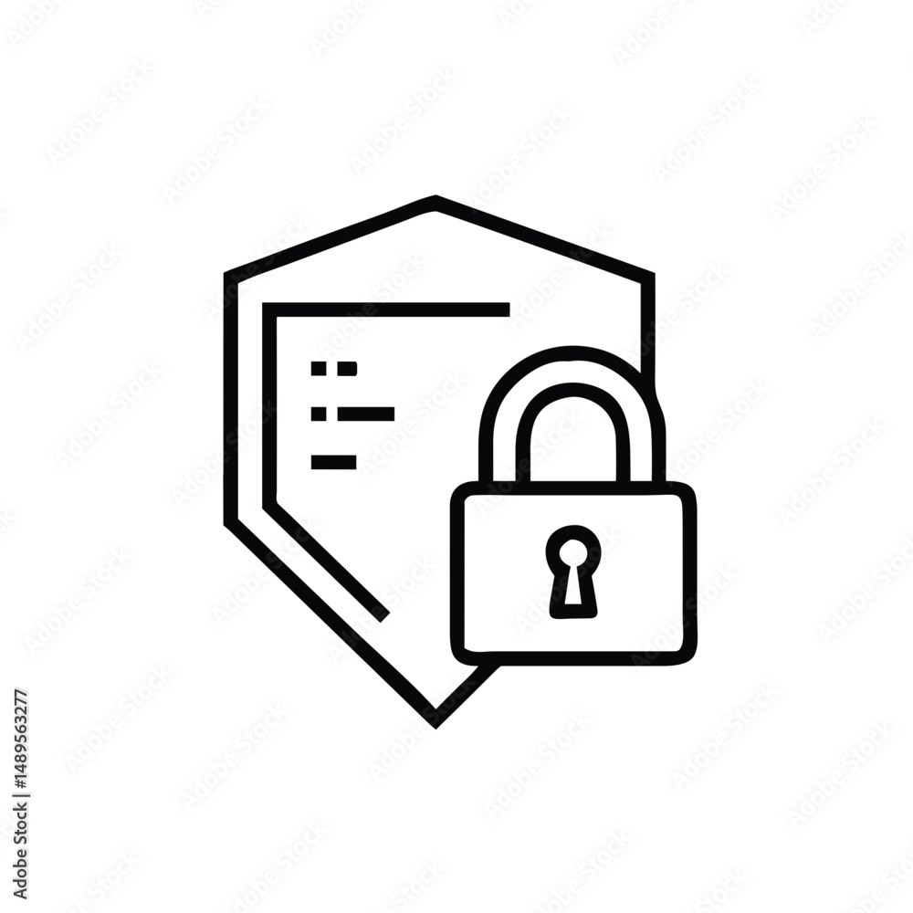 Shield with Lock Security Icon for Confidential File Protection Websites, Data Privacy Services, and Information Security Applications Shield with Lock Security Icon for Confidential File Protection Websites, Data Privacy Services, and Information Security Applications