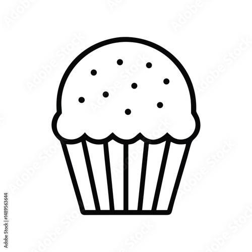 Muffin Icon for Bakery Websites and Recipe Apps - Perfect for Cafe Menus, Food Blogs, and Dessert Promotion Content