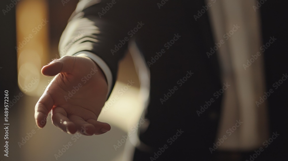 Obraz premium Businessman Offering Handshake Proposing Partnership