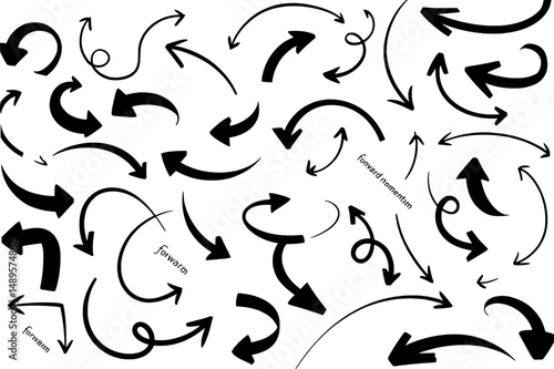 Hand drawn arrow collection forward momentum design elements