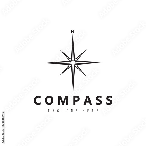 compass logo, compass icon isolated on background. modern flat compass pictogram, business, marketing, internet concept.trendy simple vector
