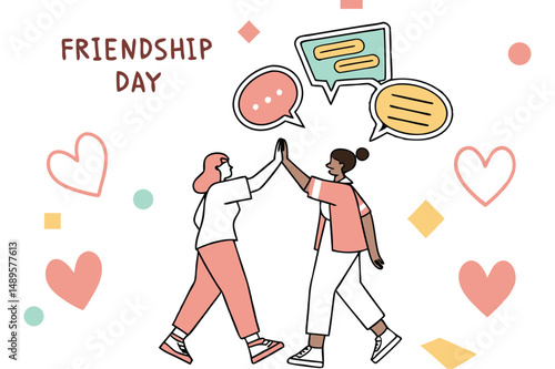 Happy Friendship Day. Modern Design Brochure, Poster, Flyer, Presentation Template Vector Illustration, Friendship day background flat design.