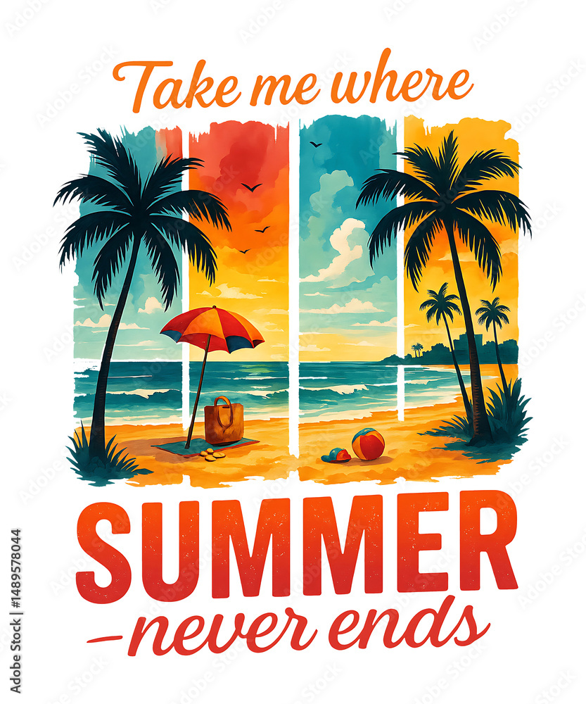 Fototapeta premium take me where summer never ends