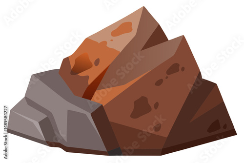 Rough Iron Ore Illustration with Realistic Rust Texture