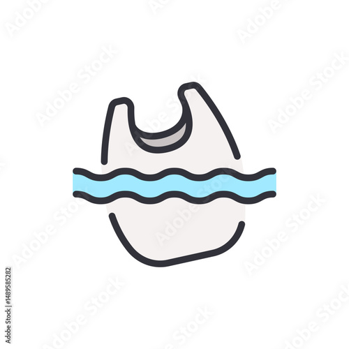 Plastic Bag Floating On Water Cartoon Illustration Isolated Image