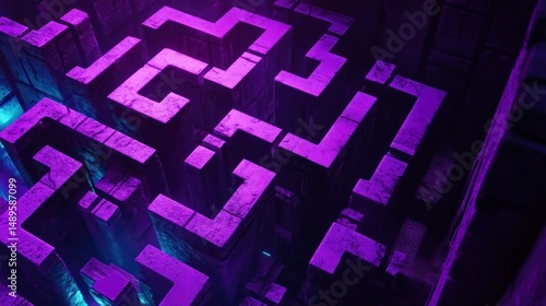 Dark Purple Neon Maze