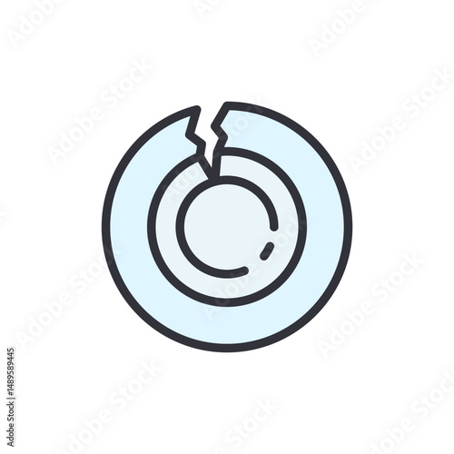 Conceptual Illustration Of A Broken Plate Symbolizing Damage Or Fragility