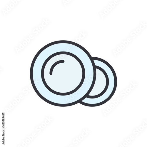 Stack Of Clean Dinnerware Depicting Household Chore And Kitchenware