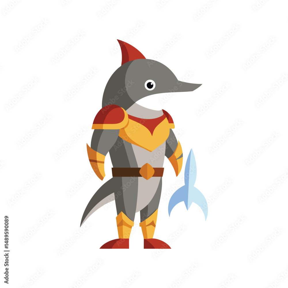 Flat and Minimal dolphin icon vector illustration isolated on white background Flat and Minimal dolphin icon vector illustration isolated on white background