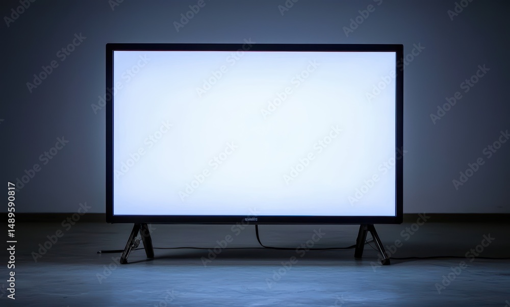 Fototapeta premium Blank Screen Displaying Empty Space in Modern Room Setting