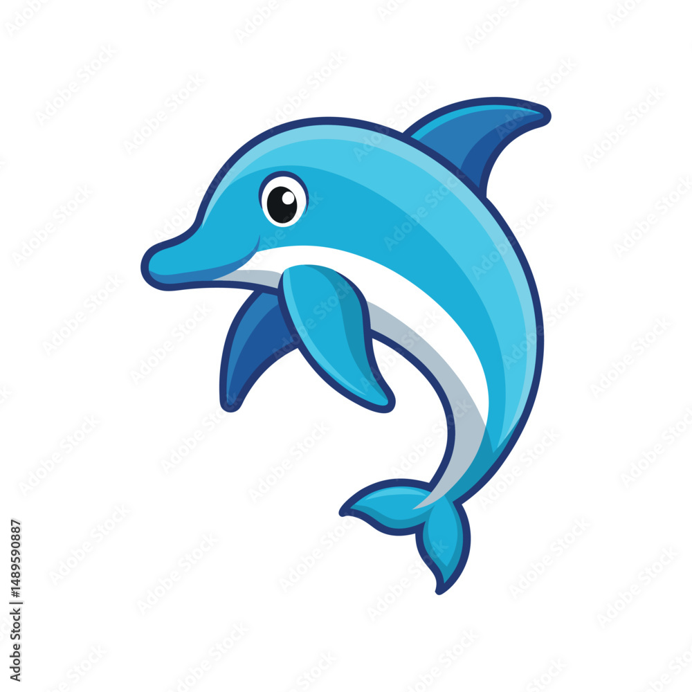Fototapeta premium dolphin icon vector illustration on white