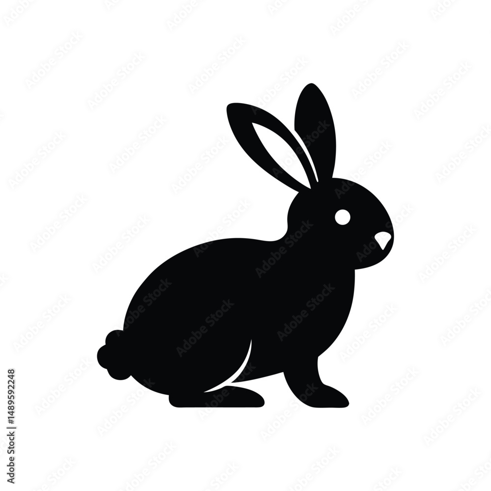 Fototapeta premium Minimal cute rabbit icon vector illustration