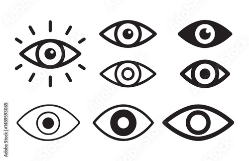 Eye icon vector set. Eyesight vision sign. Eye modern symbol. vector illustration eps 10