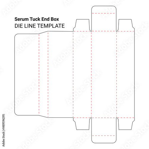 Serum tuck end box die line template