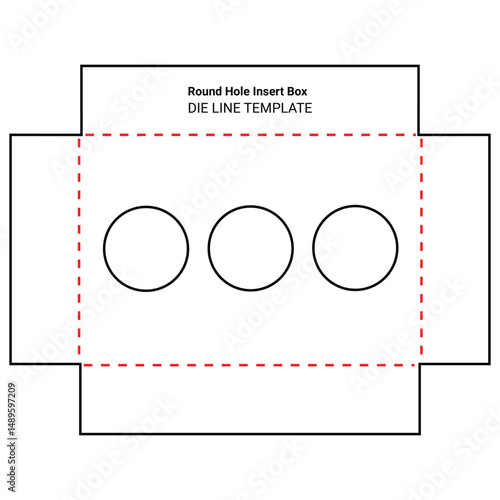 Round Hole Insert Box die line template