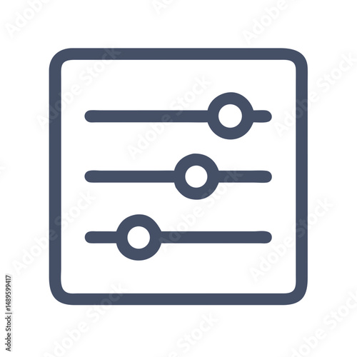 Slider Controls Icon – UI Adjustment, Settings, Volume Control Symbol