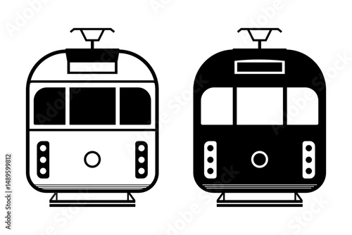 Tram icon set