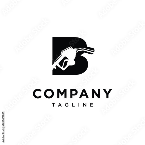 Letter B Fuel Nozzle Logo Icon Vector