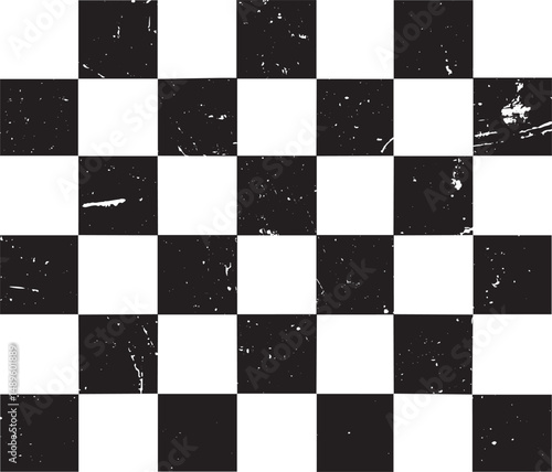Distressed Chessboard Tile Pattern