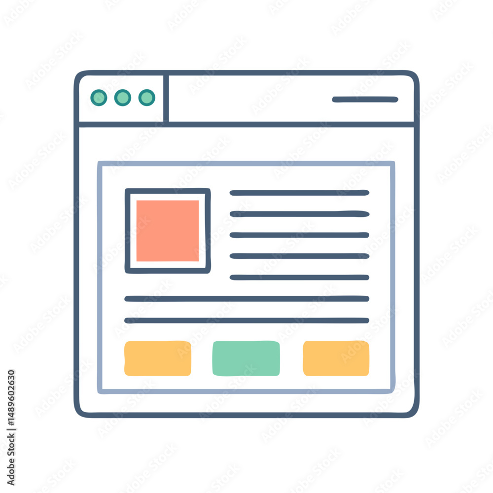Webpage Layout Icon – Website Structure, UI Design, Wireframe Symbol Webpage Layout Icon – Website Structure, UI Design, Wireframe Symbol