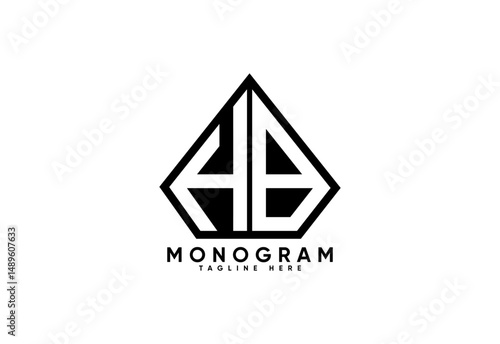 HB letter creative monogram vector logo design.