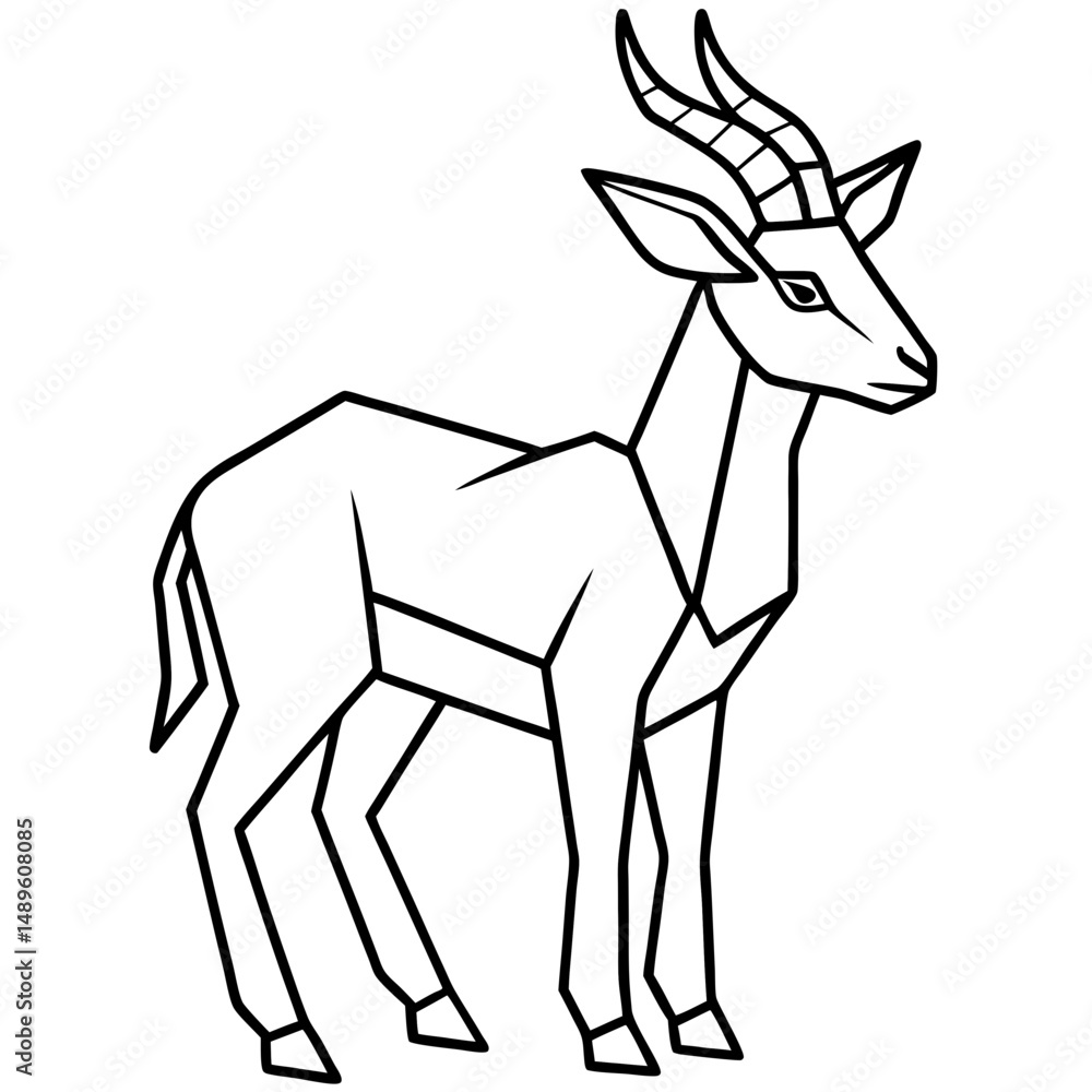 Fototapeta premium Crystal Antelope line art vector