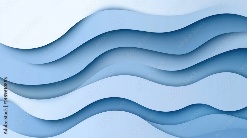 Fototapeta premium Abstract Blue Wave Layers (1)