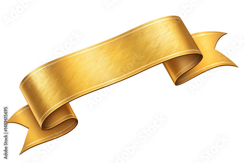 golden ribbon isolated on white