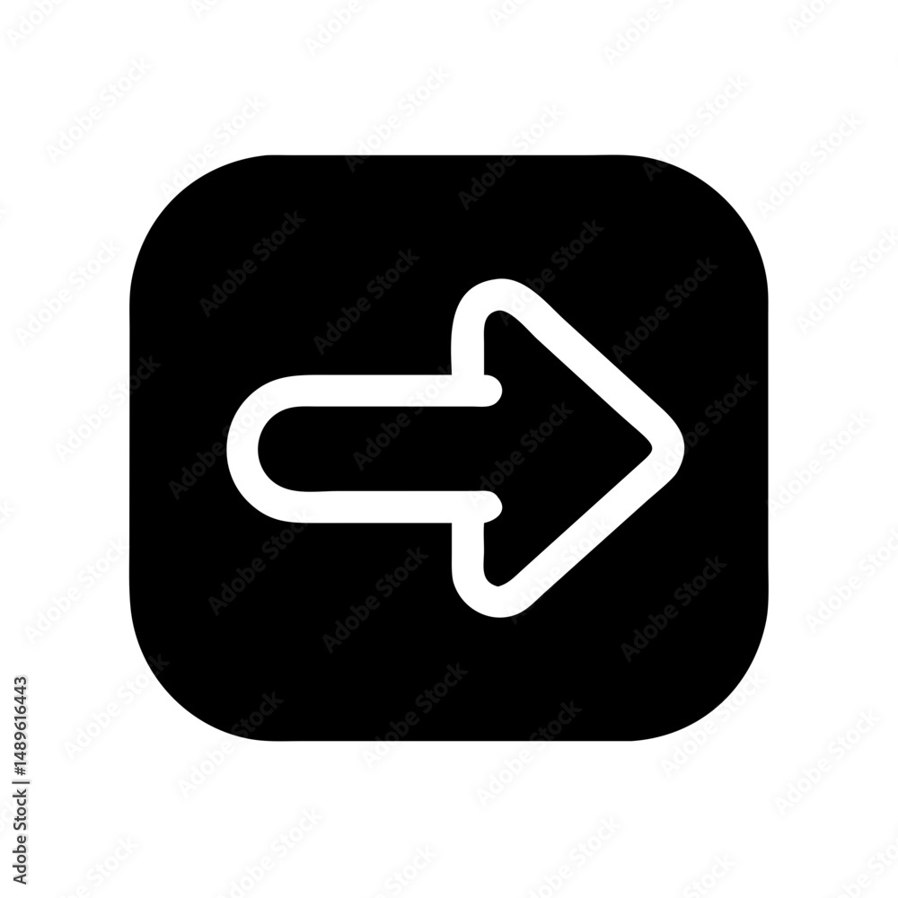 Right arrow inside rounded black square Right arrow inside rounded black square