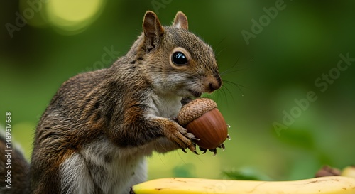 Squirrel Holding an Acorn
