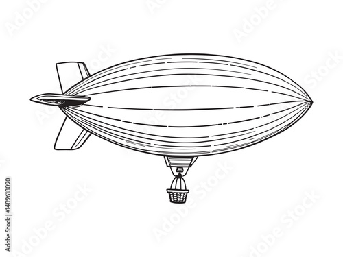 Blimp vector line art