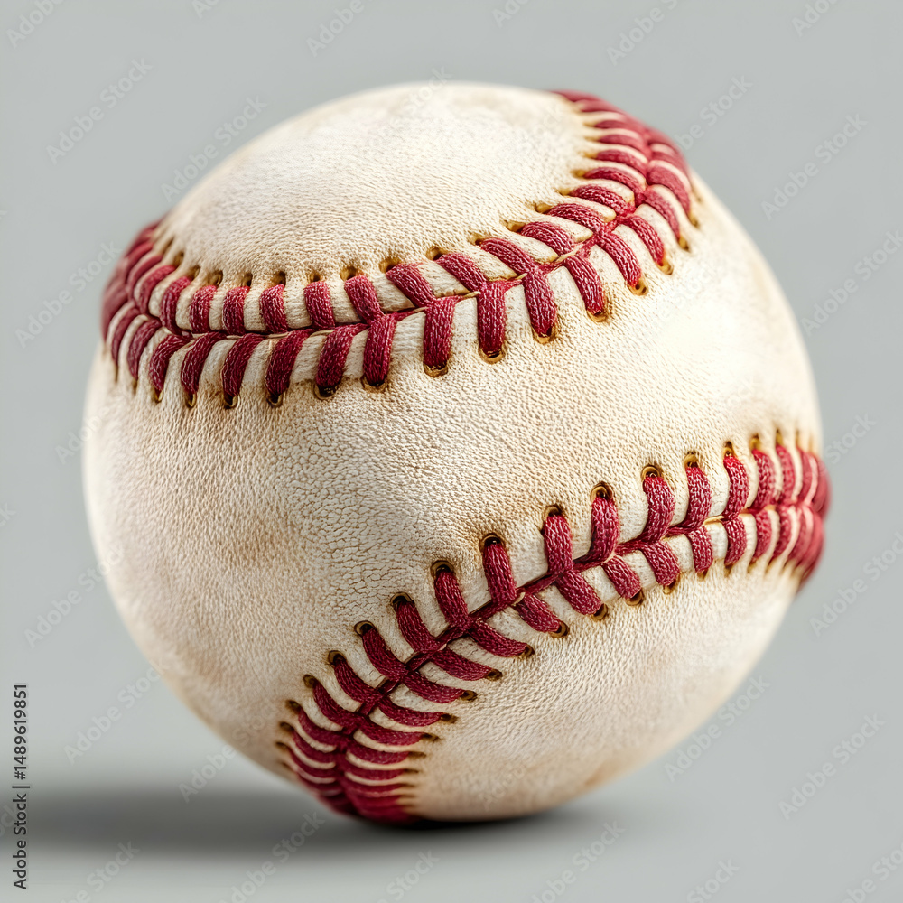 custom made wallpaper toronto digitalBaseball Ball Closeup with Red Stitching on Gray Background