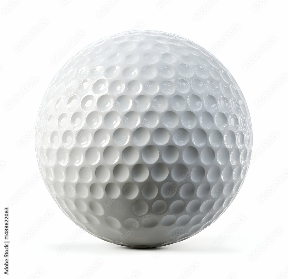 Isolated Golf Ball Close-up on White Background Isolated Golf Ball Close-up on White Background