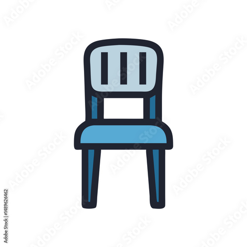 Dining Chair Icon Representing Home Seating and Dining Room Furniture