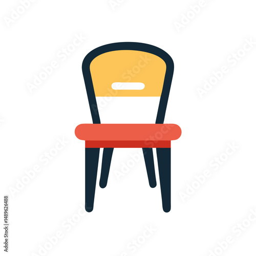 Dining Chair Icon Representing Home Seating and Dining Room Furniture