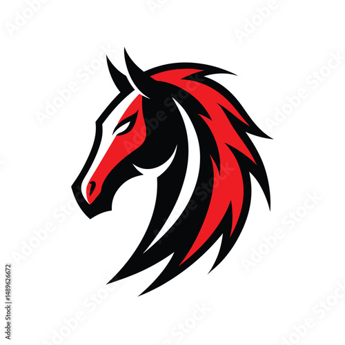 Wallpaper Mural Tribal Horse Head Logo with Flowing Mane Torontodigital.ca