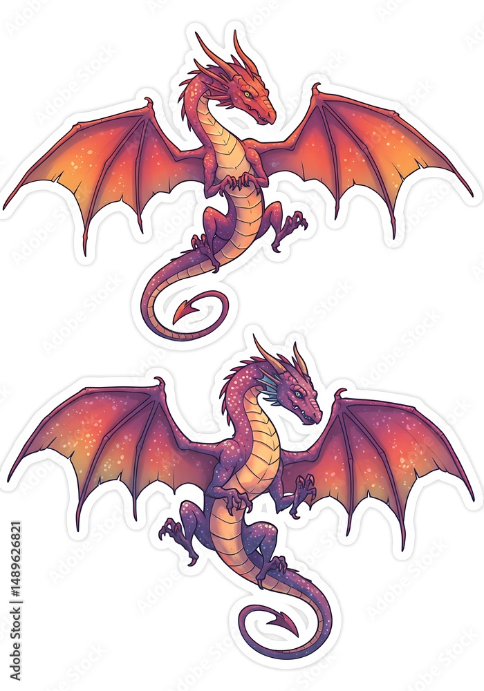 Naklejka premium Crimson Sky Dancers