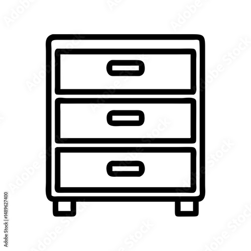 Drawer Cabinet Icon Representing Storage Unit and Office Organization