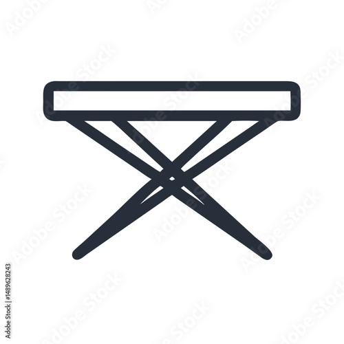 Folding Table Icon Representing Portable Furniture and Space-Saving Design