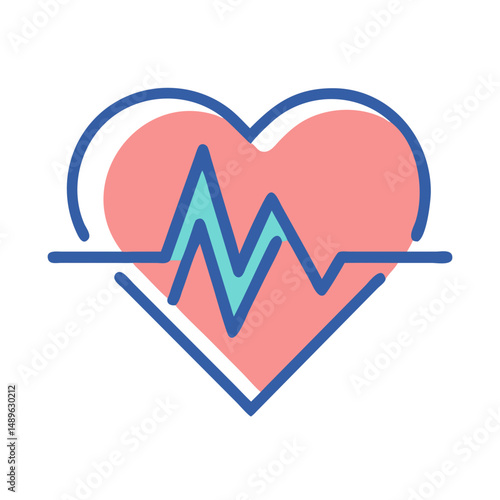Heartbeat Icon Representing Cardiovascular Health and Vital Signs