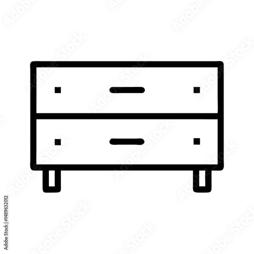 Low Dresser Icon Representing Bedroom Storage and Compact Furniture