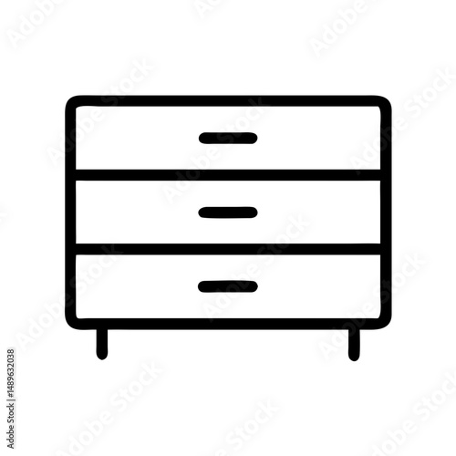 Low Dresser Icon Representing Bedroom Storage and Compact Furniture